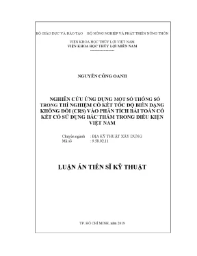 Nghiên Cứu Ứng Dụng Thí Nghiệm Cố Kết Tốc Độ Biến Dạng