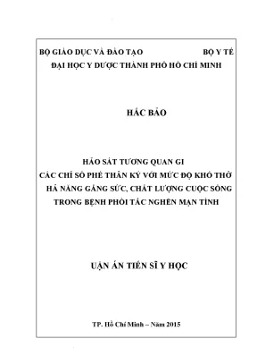 Nghiên Cứu Tương Quan Giữa Chỉ Số Phế Năng và Chất Lượng 
