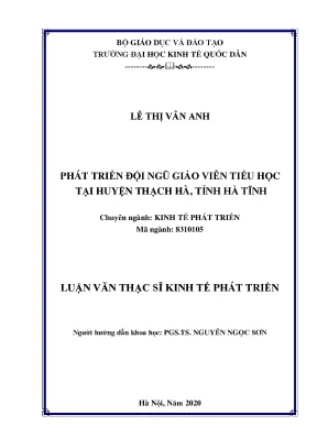 Phát Triển Đội Ngũ Giáo Viên Tiểu Học Tại Huyện Thạch
