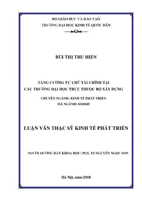 Tăng Cường Tự Chủ Tài Chính Tại Các Trường Đại Học Thuộc