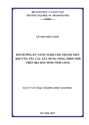 Bồi Dưỡng Kỹ Năng Nghề Cho Thanh Niên Xây Dựng Nông Thôn 