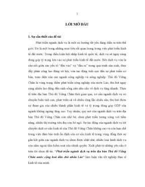 Phát Triển Ngành Dịch Vụ Tại Thủ Đô Viêng Chăn, Lào: Cơ
