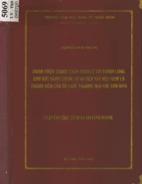 Chính Sách Quản Lý Tài Chính Công Khu Vực Hành Chính Sự