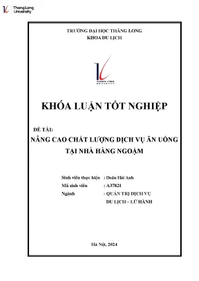 Nâng Cao Chất Lượng Dịch Vụ Ăn Uống Tại Nhà Hàng Ngoặm