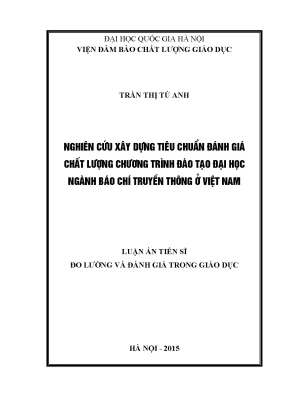 Tiêu Chuẩn Đánh Giá Chất Lượng Chương Trình Đào Tạo Đại