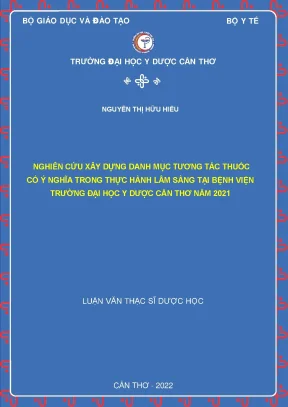 Nghiên Cứu Tương Tác Thuốc Trong Thực Hành Lâm Sàng Tại