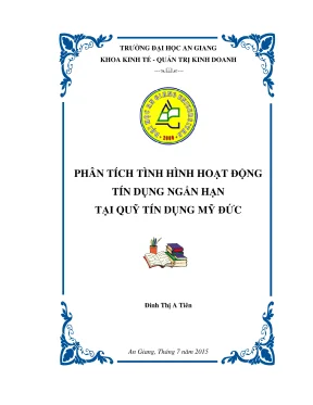 Phân Tích Tình Hình Hoạt Động Tín Dụng Ngắn Hạn Tại Quỹ