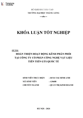 Hoàn Thiện Kênh Phân Phối Tại Công Ty Cổ Phần Công Nghệ