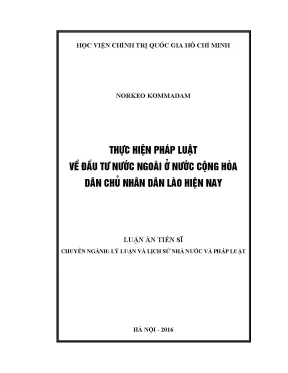 Thực Hiện Pháp Luật Đầu Tư Nước Ngoài Tại Cộng Hòa Dân