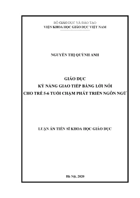 Kỹ Năng Giao Tiếp Bằng Lời Nói Cho Trẻ 5-6 Tuổi Chậm