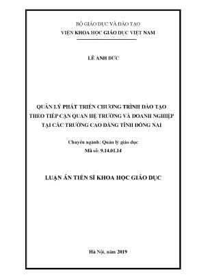 Quản Lý Phát Triển Chương Trình Đào Tạo Theo Tiếp Cận