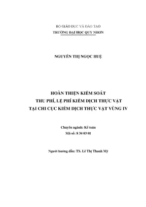 Hoàn thiện kiểm soát thu phí và lệ phí kiểm dịch thực