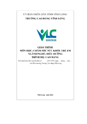 Giáo Trình Chăm Sóc Sức Khỏe Trẻ Em Tại Trường Cao Đẳng 