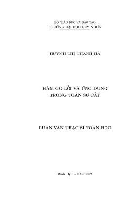 Nghiên Cứu Hàm GG-Lồi và Ứng Dụng Trong Toán Học Sơ Cấp