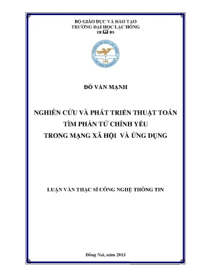 Nghiên Cứu Thuật Toán Tìm Phần Tử Chính Yếu Trong Mạng