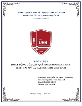 Nghiên Cứu Về Quỹ Hoán Đổi Danh Mục (ETF) Tại Việt Nam