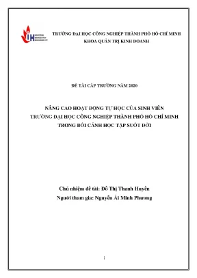 Nâng Cao Hoạt Động Tự Học Của Sinh Viên Trường Đại Học