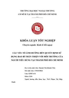 Yếu Tố Ảnh Hưởng Đến Quyết Định Sử Dụng Bao Bì Thân