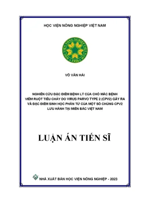 Nghiên cứu bệnh viêm ruột tiêu chảy ở chó do virus parvo