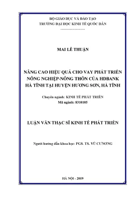 Nâng Cao Hiệu Quả Cho Vay Phát Triển Nông Nghiệp Tại