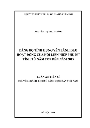 Lãnh Đạo Hoạt Động Hội Liên Hiệp Phụ Nữ Tỉnh Hưng Yên