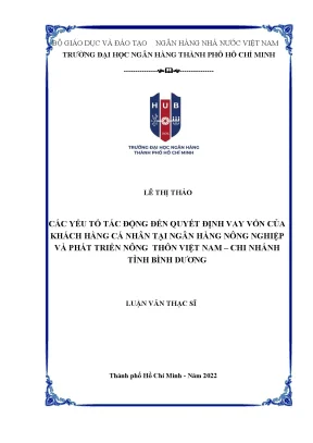 Yếu tố ảnh hưởng đến quyết định vay vốn cá nhân tại