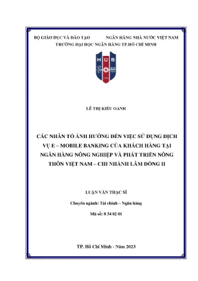 Nhân Tố Ảnh Hưởng Đến Việc Sử Dụng E-Mobile Banking Tại