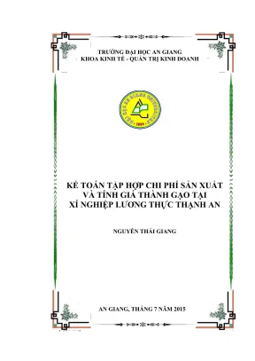 Kế Toán Tập Hợp Chi Phí Sản Xuất và Tính Giá Thành Gạo 