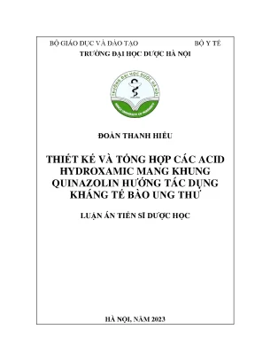 Nghiên cứu thiết kế acid hydroxamic khung quinazolin 
