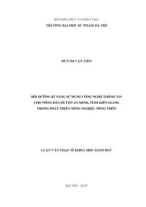 Bồi Dưỡng Kỹ Năng Sử Dụng Công Nghệ Thông Tin Cho Nông 