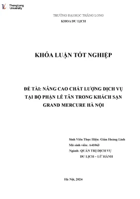 Nâng cao chất lượng dịch vụ lễ tân tại khách sạn Grand 