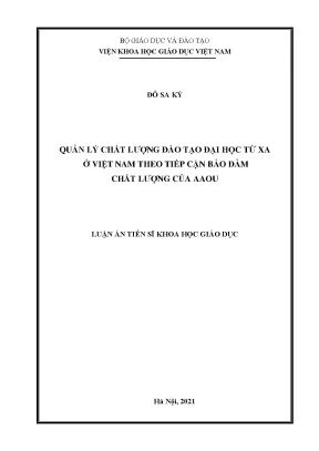 Quản lý chất lượng đào tạo đại học từ xa ở Việt Nam theo