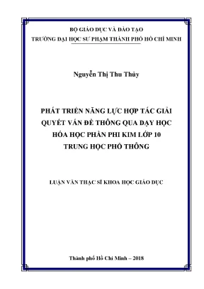 Phát Triển Năng Lực Hợp Tác Giải Quyết Vấn Đề Trong Dạy 