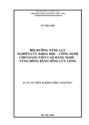 Bồi Dưỡng Năng Lực Nghiên Cứu Khoa Học Cho Giảng Viên 