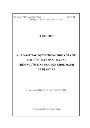 Nghiên Cứu Tác Dụng Của Hạt Dán Loa Tai Trong Phòng Ngừa