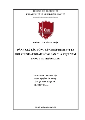 Tác Động Của Hiệp Định EVFTA Đến Xuất Khẩu Nông Sản Việt