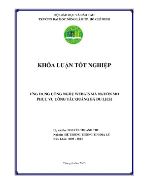 Ứng Dụng Công Nghệ WebGIS Mã Nguồn Mở Trong Quảng Bá Du Lịch