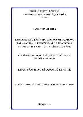 Tạo Động Lực Làm Việc Cho Nhân Viên Tại Ngân Hàng Thương 