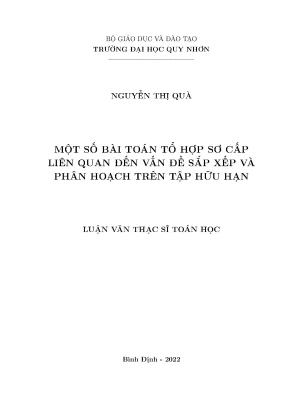 Bài Toán Tổ Hợp Sơ Cấp: Sắp Xếp và Phân Hoạch Tập Hữu Hạn