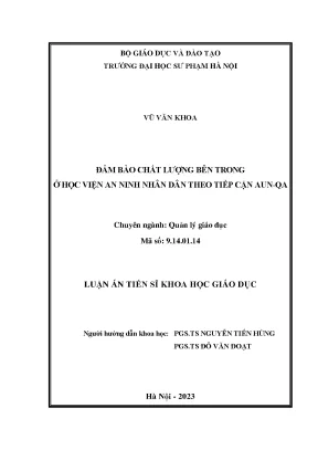 Đảm Bảo Chất Lượng Giáo Dục Tại Học Viện An Ninh Nhân 