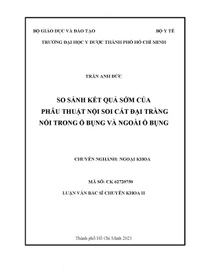 So Sánh Kết Quả Phẫu Thuật Nội Soi Cắt Đại Tràng Nối