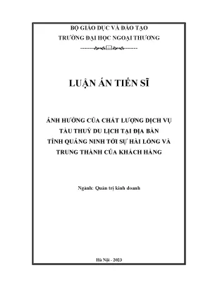 Nghiên Cứu Ảnh Hưởng Chất Lượng Dịch Vụ Tàu Thủy Du Lịch