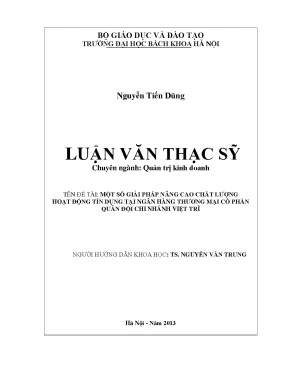 Giải Pháp Nâng Cao Chất Lượng Tín Dụng Tại Ngân Hàng