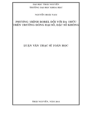 Nghiên Cứu Phương Trình Borel Đối Với Đa Thức Trên