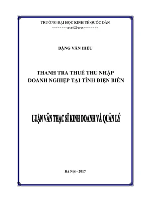 Thanh Tra Thuế Thu Nhập Doanh Nghiệp Tại Tỉnh Điện Biên: 