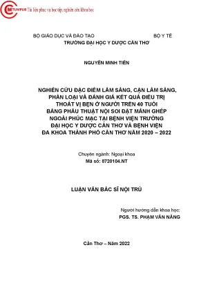 Nghiên Cứu Đặc Điểm Thoát Vị Bẹn Ở Người Trên 40 Tuổi