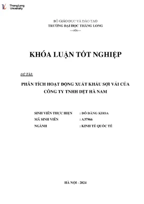 Phân Tích Hoạt Động Xuất Khẩu Sợi Vải Tại Công Ty TNHH