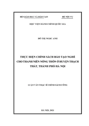 Đào Tạo Nghề Cho Thanh Niên Nông Thôn Tại Huyện Thạch
