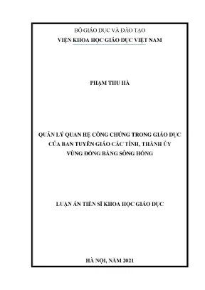 Quản Lý Quan Hệ Công Chúng Trong Giáo Dục Tại Vùng Đồng