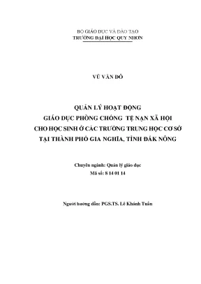Giáo Dục Phòng Chống Tệ Nạn Xã Hội Cho Học Sinh Trung